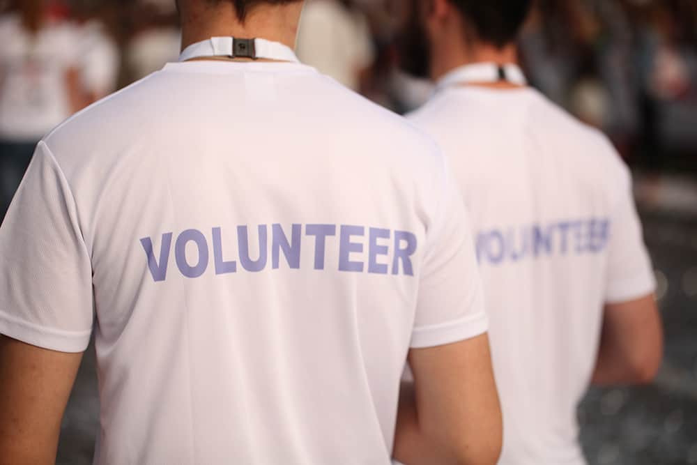 volunteers helping at event