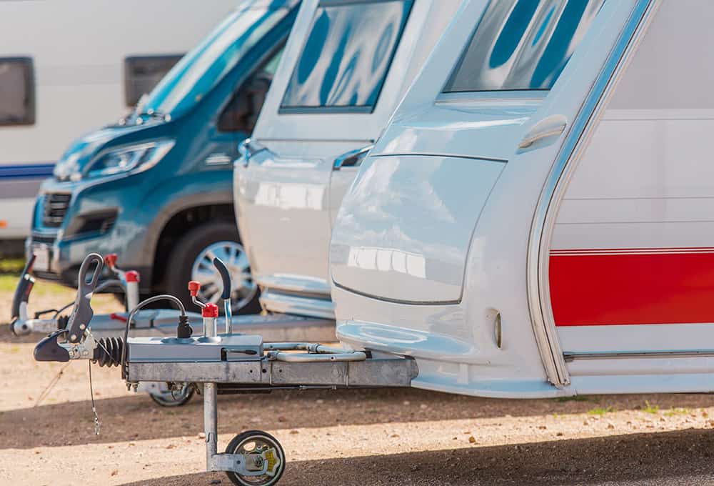 row of campers