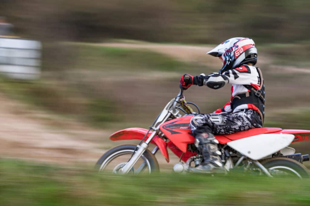 young rider going very fast